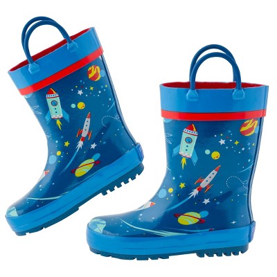 Stephen Joseph Gifts Boys Rain Boots Space Blue Size 06