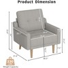 TiramisuBest Light Gray Mid-Century Accent Chair, Comfy Upholstered Armchair with Wooden Legs for Living Room & Small Spaces - 4 of 4
