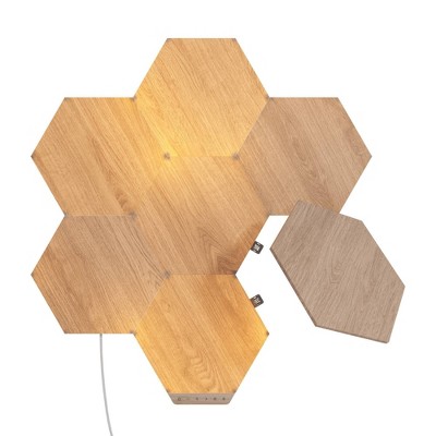 Nanoleaf 7 Panels Wooden Hexagon Smarter Kit LED Light Bulbs