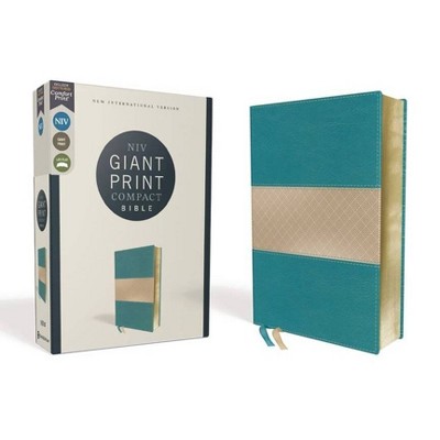 Niv, Giant Print Compact Bible, Leathersoft, Teal, Red Letter Edition, Comfort Print - Large Print by  Zondervan (Leather Bound)