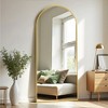 Spassway Arched Metal Full Length Mirror with Bracket Decorative Freestanding Mirror Accent Dressing Mirror for Living Room Bedroom - 2 of 4