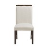 TinyHomie Contemporary Dining Set of 2 Side Chairs Beige Fabric Upholstery Brown Finish Wooden Furniture - 2 of 4