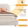 NicBex Queen/King Upholstered Bed Frame with Curve-Shaped Headboard,Platform Bed Frame with Solid Wood Slats,No Box Spring Needed,Easy Assembly,White - 3 of 4