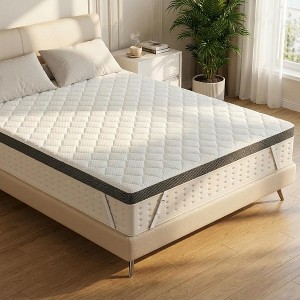 Dyonery 3 Inch Extra Firm Mattress Topper, High Density Gel Memory Foam Bed Topper for Back Pain, CertiPUR-US Certified Cover - 1 of 4