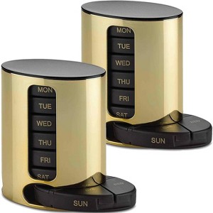 MEDca Weekly Pill Organizer: 2Pack: 4 Times/Day, Daily Stackable Medication Reminder: AM/PM Box w/ 7 Individual Stacking Cases - 1 of 4