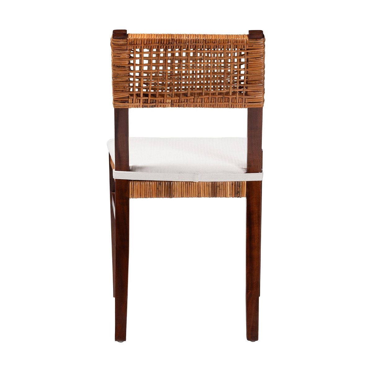 bali & pari Dameka Rattan and Wood Dining Chair Honey/White/Dark Brown - thumbnail 3