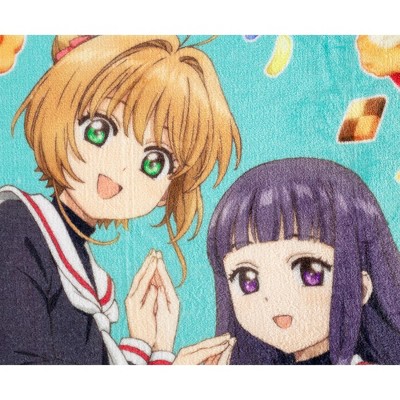 JUST FUNKY Cardcaptor Sakura Plüsch-Fleecedecke 114 X 152 Cm – Mit Sherpa-Rückseite, Anime-Deko Für Sofa & Bett