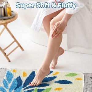 Thickened Rug Floor Mat, Simple Absorbent Bathroom Carpet, Bathroom, Entrance and Kitchen, Non Slip Machine Washable Floor Mat with Patter - 1 of 4