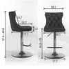 NicBex Set of 2 Bar Stools for Kitchen Island,Velvet Counter   Bar Stools with Base,Bar Chairs for Dining Rooms,Kitchens Islands - image 3 of 4