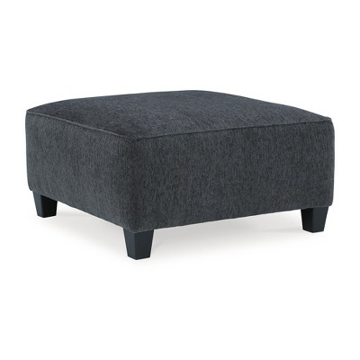 Signature Design by Ashley Contemporary Abinger Oversized Accent Ottoman Chenille Smoke