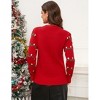 Women's Christmas Tree Pattern Crew Neck Sweater - Long Sleeve Festive Knit Jumper - 2 of 4