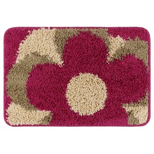 Unique Bargains Checked Washable Plush Shaggy Bath Mat 1 Pc - 1 of 4