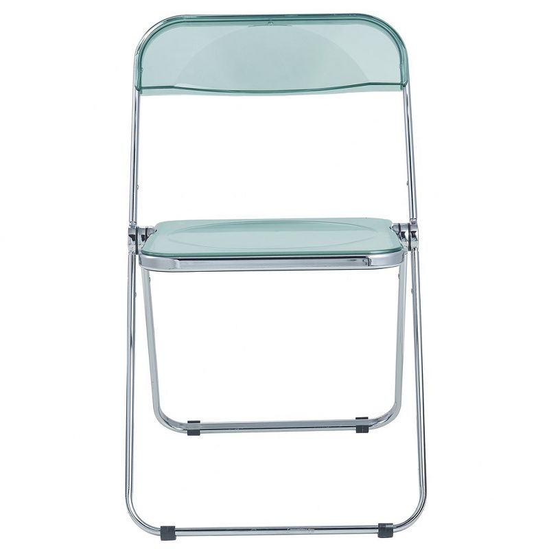 LeisureMod Lawrence Modern Acrylic Folding Chair With Metal Frame, 3 of 8