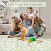 Floral Area Rugs for Living Room Washable Rug Non Slip Ultra Thin Boho Flower Indoor Floor Carpet for Girls Room Nursery Playroom - 4 of 4