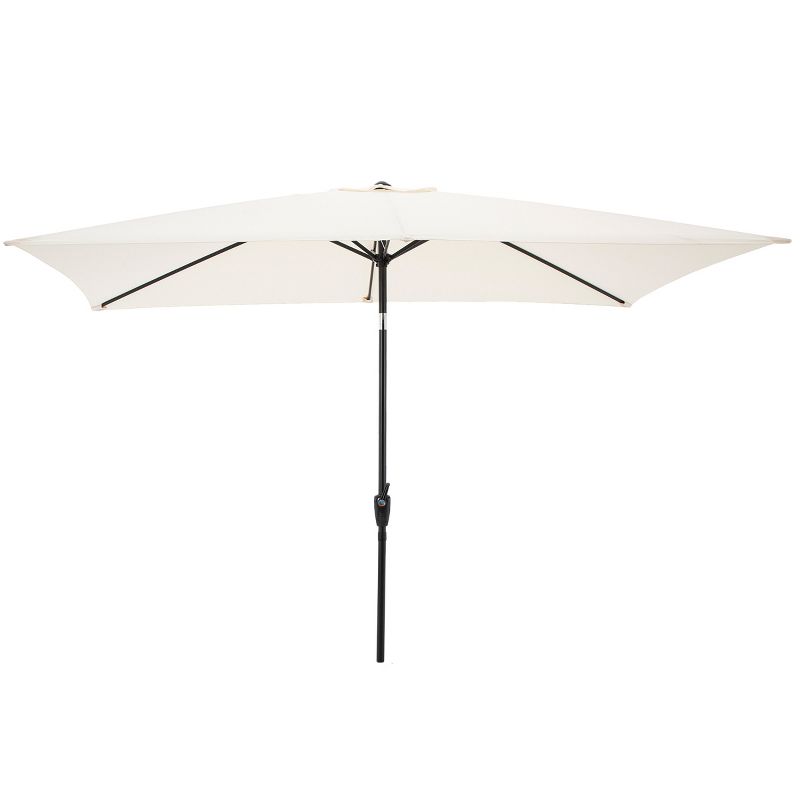 Pure Garden 10-ft Rectangular Patio Umbrella - Easy Crank Sun Shade with Push Button Tilt for Outdoor Furniture, Deck, Backyard, or Pool, 1 of 10