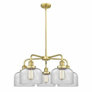 Bell - 5 Light Stem Hung Chandelier In Art Deco Style-14.75 Inches Tall and 26 Inches Wide - 1 of 1