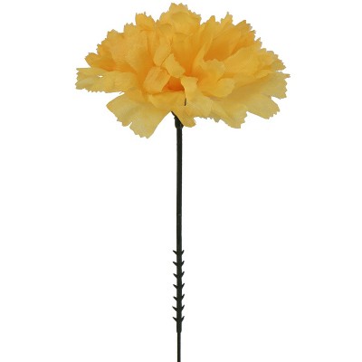 Floral Home 5" Stem Long Gold Yellow Carnation Pick - 100-Piece