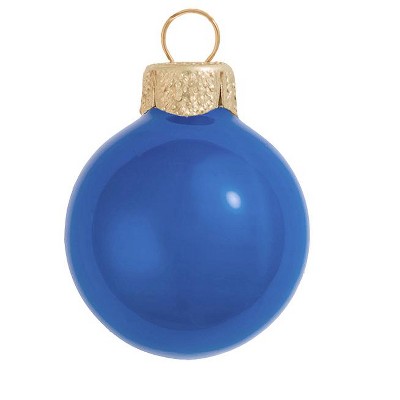 Northlight 8ct Pearl Glass Ball Christmas Ornament Set 3.25" - Delft Blue