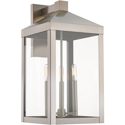 Nyack 21 3/4" High Brushed Nickel Outdoor Wall Light