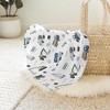 Sweet Jojo Designs Boy Swaddle Baby Blanket Construction Truck Green Blue and White - 4 of 4