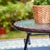 Outdoor Coffee Table with Rattan Tabletop - Captiva Designs: Powder-Coated Steel Frame, Fade-Resistant - 4 of 4