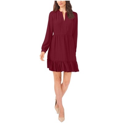 Vince Camuto Womens Ruffled Fit & Flare Dress