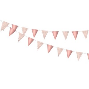 Unique Bargains Reusable Triangle Bunting Flags for Wedding Party Decorations 2 Pcs - 1 of 4