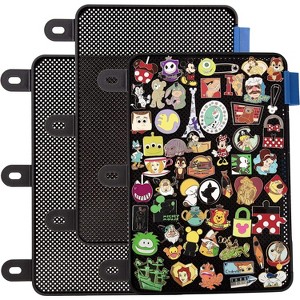 SCS Direct Enamel Pin Display Pages (3 PK) - Display and Trade Your Collectible Pins in Any 3-Ring Binder- Pages Lay Flat (Black - Pins Not Included) - 1 of 4