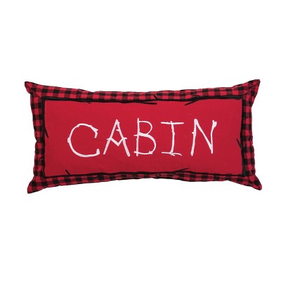 C&F Home 12" x 24" Buffalo Check Cabin Embroidered Christmas Holiday Throw Pillow