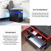 Modern LED Nightstand Wood Table Top with 2 Drawers and Adjustable Lights for Bedroom - 4 of 4