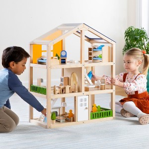 Guidecraft Modern Home Multi-floor Dollhouse - Kids Educational Toy Play House, Large Scale Pretend Play Dollhouse for Toddlers - 1 of 4