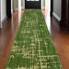 HomeRoots 10' Green Abstract Runner Rug - 2 of 4