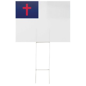 Dicksons Red White Blue Christian Flag 24 x 18 Acrylic Outdoor Yard Garden Sign - 1 of 1