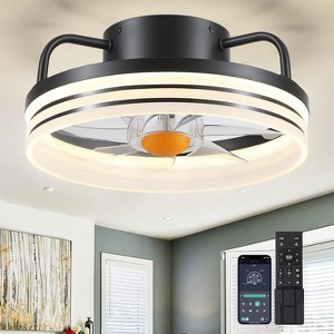 13 and 16 inch Modern Flush Mount Ceiling Fan,Cute little Fan for Small Room - 1 of 4