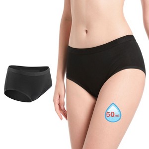 VOXSHE Period Underwear for Women Mild Absorbency Womens Period Briefs Leak-proof Panties for Menstrual Black - 1 of 4