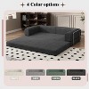 Convertible Corduroy Sleeper Sofa Bed, Folding Mattress Couch, No Assembly Floor Couch, 3 Seater Fold Out King Size Futon, Modular Sofa Bed - 4 of 4
