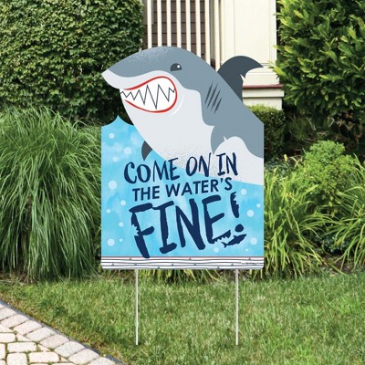 Big Dot of Happiness Shark Zone - Party Decorations - Jawsome Shark Viewing Week Party or Birthday Party Welcome Yard Sign