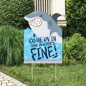 Big Dot of Happiness Shark Zone - Party Decorations - Jawsome Party or Birthday Party Welcome Yard Sign - 1 of 4