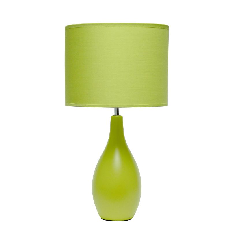 18.11" Traditional Standard Ceramic Dewdrop Table Desk Lamp with Matching Fabric Shade - Creekwood Home, 1 of 8