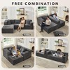 Modular Sectional Sofa Cloud Sectional Couch, 106" Comfy Fluffy L Shaped Black Couches for Living Room,Oversized Sofa Sleeper with Deep Seat - 2 of 4