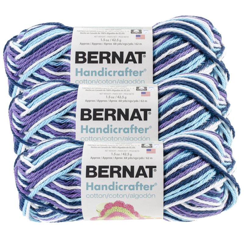 (Pack of 3) Bernat Handicrafter Cotton Yarn - Ombres-Moondance, 1 of 2