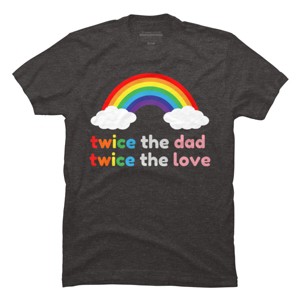 Adult Design By Humans Rainbow Twice The Dad & Love By T-Shirt - 1 of 2