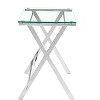 Vynxaria Series 30 in. Clear Rectangular Tempered Glass End Table with Rounded Edges - 3 of 4