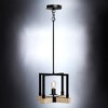 Urban Ambiance Luxury Modern Farmhouse Pendant,  11''H x 11''W,  Matte Black & White Ash Finish, UFS2003 - 3 of 4