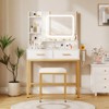 53 Inch Vanity Desk with Mirror and Lights, Makeup Vanity with 4 Drawers, 2 Shelves, 3 Light Modes & Charging Station, Modern Vanity Table - 2 of 4