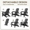 Infurnic Outdoor Portable Chairs Folding Adirondack Wooden Textured with Cup Holder Weather Resistant with Cup Holder, Black, 29.6"*31.4"*36.4" - 4 of 4