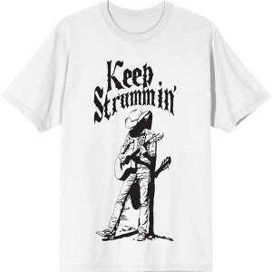 Keep Strummin' Cowboy Americana Adult Crew Neck Short Sleeve Tee - 1 of 2