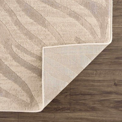 Manteca Light Gray and Taupe Zebra Print Area Rug 3'11" x 5'7"