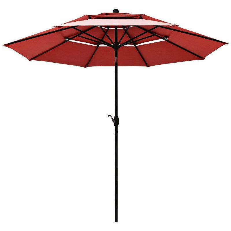 10' x 10' Double Vented 3-Tier Patio Market Table Umbrella - Wellfor, 1 of 11