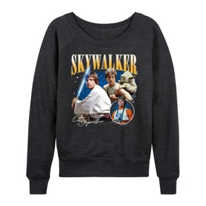 Women's - Star Wars - Luke Skywalker Lightweight French Terry Wide Neck Long Sleeve Shirt - 1 of 4